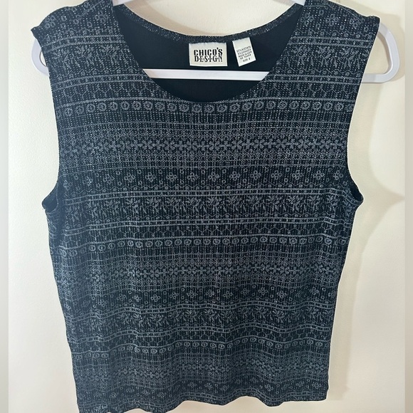 Chico’s design slinky acetate glitter sparkly cardigan and tank set size L - Picture 5 of 8